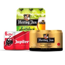 alle Hertog Jan of Jupiler 6-pack blik of fles