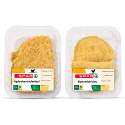 SPAR kipkrokantschnitzel, -cordonbleu, -schnitzel of -satéschnitzel pak 2 stuks