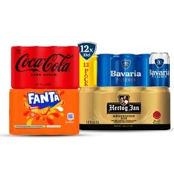 Coca-Cola, Coca-Cola Zero, Fanta, Fanta Zero, Hertog Jan, Grolsch of Bavaria 12x330 ml