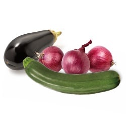 rode ui net 3 stuks, courgette of aubergine
