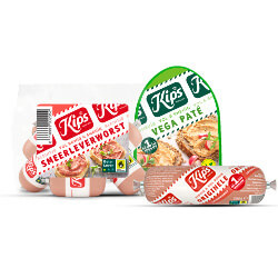 alle Kips kleintjes zak 120 gram, pate of vega kuipje 125 gram of Leverworst stuk 230 gram
