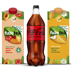 Coca-Cola of Fuze Tea pak of fles 1.5 liter