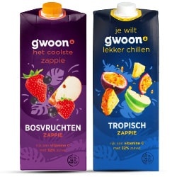 g'woon Zappie tropical of bosvruchten pak 1.5 liter