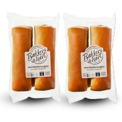 Bakkershart worstenbroodjes 4 stuks