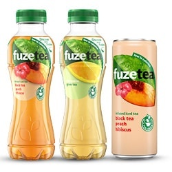 alle Fuze Tea fles 400 ml of blik 250 ml
