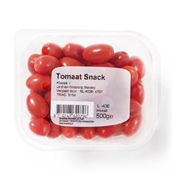 Productfoto van snacktomaten bak 500 gram
