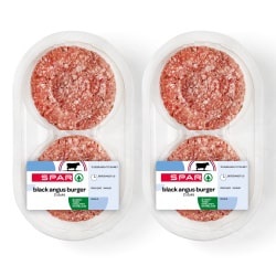 Productfoto van SPAR black angus burger pak 2 stuks