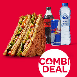 Productfoto van SPAR sandwiches + gekoeld drankje samen voor € 5.00