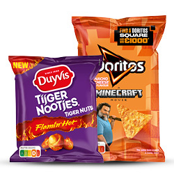 Productfoto van alle Doritos 170 gram en Flamin Hot