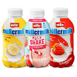alle Müllermilk drink of milkshake fles 376/400