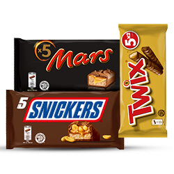 Mars, Snickers en Twix 5-packs
