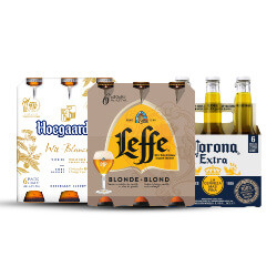 alle Corona, Karmeliet, Leffe of Hoegaarden speciaalbier