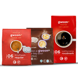 Productfoto van alle g'woon koffiepads of filterkoffie 500 gram
