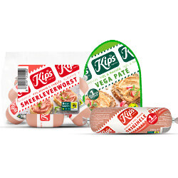 Productfoto van alle Kips kleintjes zak 120 gram, pate of vega kuipje 125 gram of Leverworst stuk 230 gram
