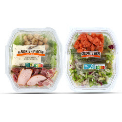 alle maaltijdsalades bak 400 of 450 gram