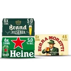 alle Heineken, Brand of Birra Moretti pils blik