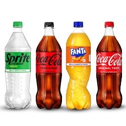 alle Coca-Cola, Fanta of Sprite fles 1 liter
