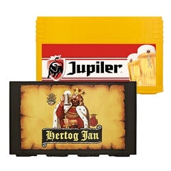 Hertog Jan krat 24x300 ml of Jupiler krat 24x250 ml