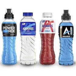 Productfoto van alle Aquarius of Powerade fles 500 ml