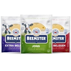 Productfoto van alle Beemster kaasplakken pak 150 gram