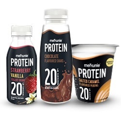 Productfoto van alle Melkunie protein bakje of fles 200/500 gram
