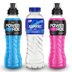 Productfoto van alle Aquarius of Powerade fles 500 ml
