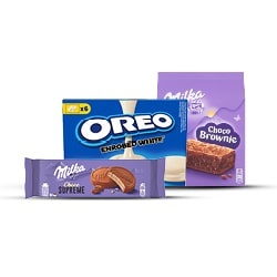 alle Oreo koek doos 220 of 246 gram of Milka koek 110/208 gram