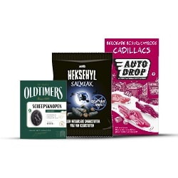 alle Autodrop, Oldtimers of Heksehyl zak 150 gram of 300 gram of doos 185/280 gram
