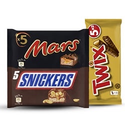 alle Mars, Snickers of Twix 5-packs