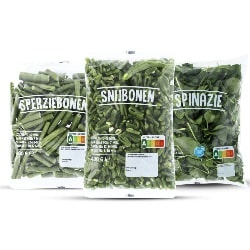 Productfoto van spinazie, snij- of sperziebonen zak 400 gram