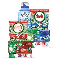 Productfoto van alle Ariel, Lenor of Dreft platinum vaatwastabletten stapelkorting
