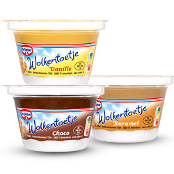 Productfoto van alle Dr. Oetker wolkentoetjes bakje 115 of 125 gram