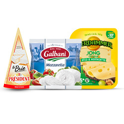 Productfoto van alle Galbani, Leerdammer of President