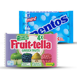Productfoto van alle Mentos 5-pack of Fruitella 4 pack