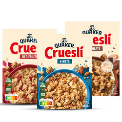 Productfoto van alle Quaker Cruesli of Granola 350/450 gram