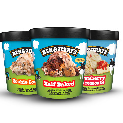 Productfoto van alle Ben & Jerry bekers 427/465 ml
