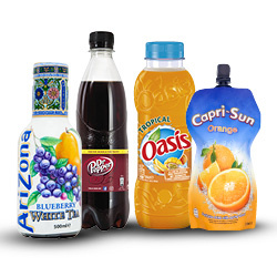 Productfoto van alle Arizona, Schweppes, dr Pepper, Caprisun of Oasis 330-500 ml