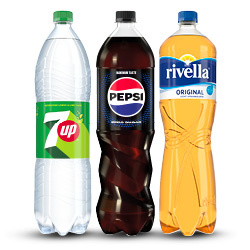 alle Pepsi, 7-UP of Rivella fles 1.5 liter