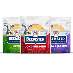 Productfoto van alle Beemster kaasplakken pak 150 gram