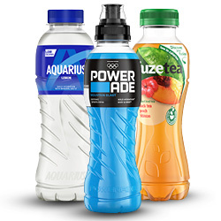 alle Aquarius, Powerade of Fuze Tea  fles 400/500 ml