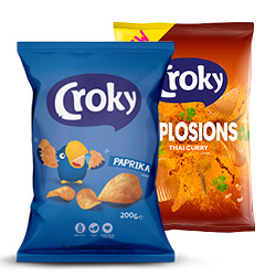 alle Croky chips zak 200 gram of Explosions zak 150 gram