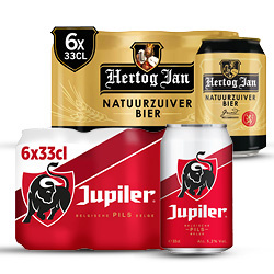 alle Hertog Jan, Jupiler of BUD fles of blik