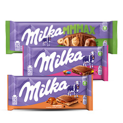 alle Milka tabletten 85/300 gram