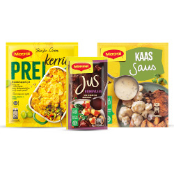 alle Maggi saus, mixen of jus