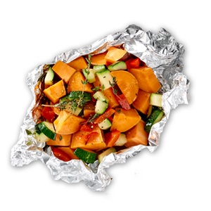 grillen met groenten