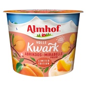 Almhof kwark mirabelle pruim abrikoos voorkant