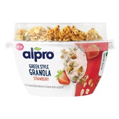 Alpro greek style granola strawberry voorkant