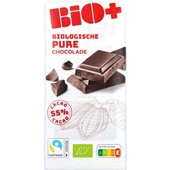 Bio+ chocoladereep puur voorkant