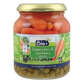 Bio+ Doperwten/Wortelen Extra Fijn voorkant