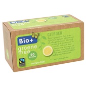Bio+ groene thee citroen achterkant